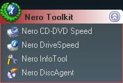I det här området visas alla installerade program i Nero Toolkit.