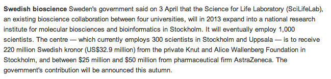 researchers (end of 2013) Infrastructure for