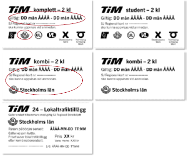 Kommentarer: Biljetten ges ut av Samtrafiken. Resenär kan köpa resa med ett eller flera trafikbolag på biljett från en avsändare.