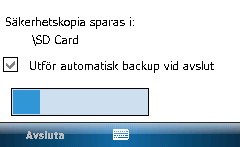 På programmets startsida väljer du funktioner och Skapa säkerhetskopia I bilden som öppna markerar du minneskortet i mapplistan.