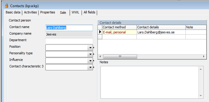 Jeeves Outlook plugin: Spara mail till ny kontakt Lägg till kontakt till befintligt