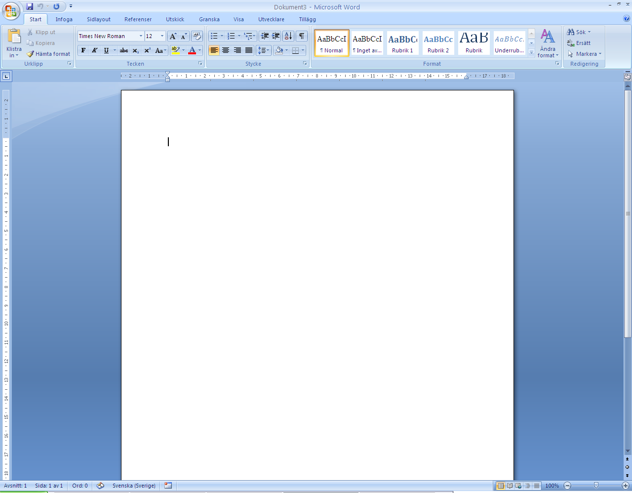 Sida 2 av (9) Microsoft Word 2007 Microsoft Word 2007 är det program vi använder för att skriva dokument.