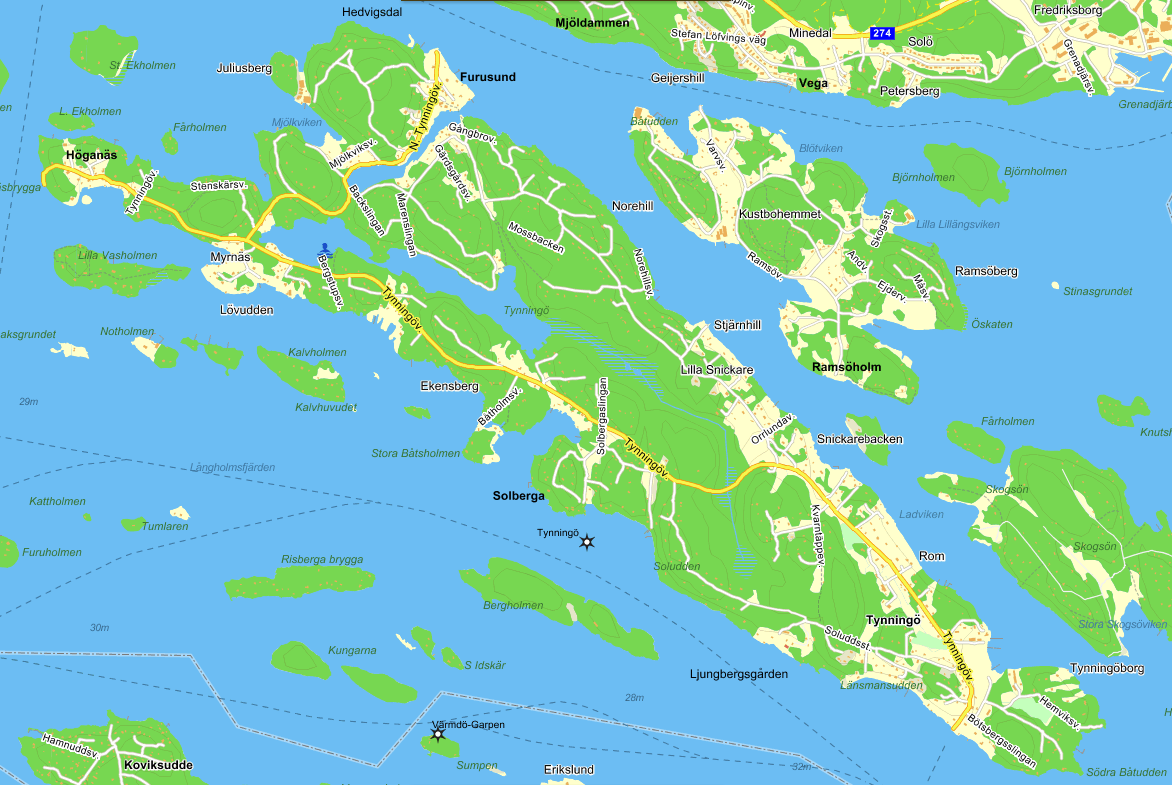 Figur 1. Karta över Tynningö.