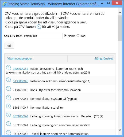 Här kan du välja om Visma Opic ska CPV-koda genom att kryssa i kryssrutan