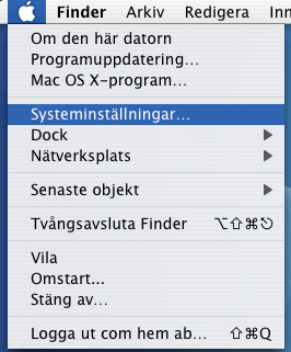 Inställningar i Mac Inställningar av nätverk i Mac OS X 1. Öppna Applemenyn. Välj Systeminställningar. Under Internet och nätverk väljer du ikonen Nätverk.