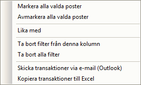 MANUELL (AVSTÄMNING) Här hanterar du avvikelser/öppna transaktioner, avstämda transaktioner. Med sorterings-, filteringsoch sökmöjlighetet stämmer du lätt av de öppna transaktionerna.