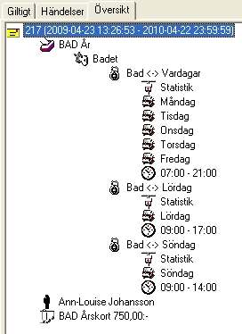 Det kan gälla ändring eller utskrift av kortet samt alla passager som görs. Det innebär att denna lista blir ganska lång med tiden. Här hittar man också info om varför man ev.