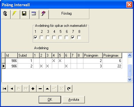 135 Travstatistik Om du istället hade velat ha avdelning 1 matematiskt så kan det enkelt åstadkommas genom att du markerar avdelning 1 i checkboxen högst upp.