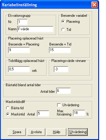 223 Travstatistik Beroende variabel Val av beroende variabel kan göras i denna dialog ( kan även göras direkt i fle