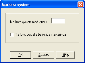 Program 4.5.11 Utskrift av spelförslag I bilden spelförslag kan 5 rapporter skrivas ut.