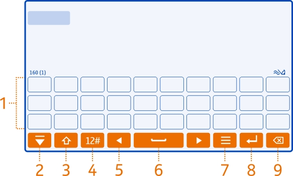 26 Grundläggande användning Skriva text Skriva text med det virtuella tangentbordet Använd det virtuella tangentbordet Om du vill aktivera det virtuella tangentbordet väljer du ett textinmatningsfält.