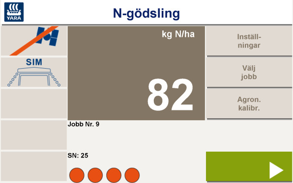 N-innehåll + + + från försök = SN Index gröda utvecklingsstadie Enheten på SN kg N / ha i grönmassan runt traktorn R 2 = 08835 N upptag (kg N/ka) SN-värden 3 olika sätt att kalibrera Yara N-Sensor