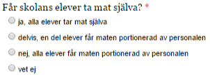 4. Hur besvarar man olika frågetyper i verktyget? Frågorna i verktyget har lite olika utformning beroende på vilken typ av fråga det är.