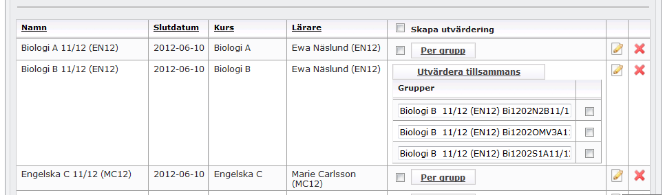 Starta kursutvärdering åt lärare Det vanligaste är att lärarna själva startar sina kursutvärderingar från sina konton, men som rektor/admin kan du starta åt lärare.