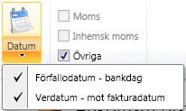 Visa momskod - markerar du rutan kommer en kolumn för Momskod att läggas till och du kan ändra momskoden när du registrerar verifikationer.