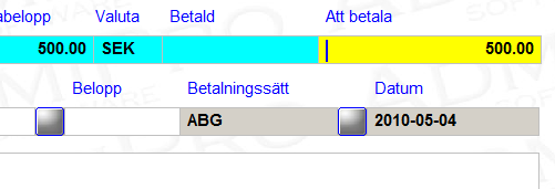 15 4) Ange betalnings datum och sedan tryck på tangent <Enter>. 5) Ange transaktionsdatum och sedan tryck på tangent <Enter>.