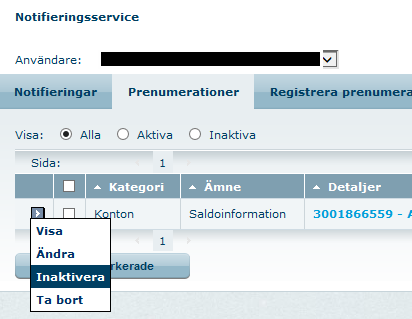 Du har nu möjlighet att ändra prenumerationen.