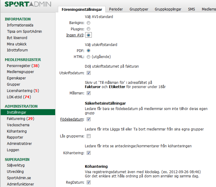 1b. Fyll i alla fält ner till Bankgiro/Plusgiro 1c. Fyll därefter i resten av inställningarna på sidan.