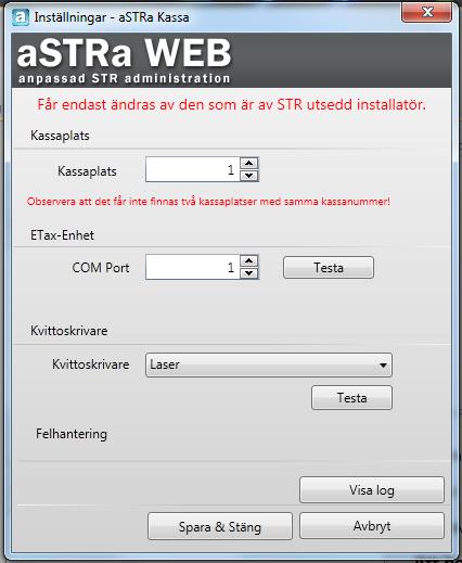 Med detta nummer definierar man i vilken ordning betalsättet skall komma i kassan. Man kan välja ett redan befintligt knappnummer.