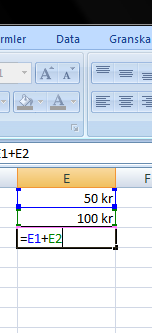 1.4 Arbeta med formler Excel behärskar de fyra räknesätten och mycket mer.