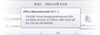 Introduktion till tangenttips I finns genvägar för menyfliksområdet, som kallas tangenttips, så att du snabbt kan utföra uppgifter utan att använda musen. Fungerar tangentbordsgenvägar fortfarande?