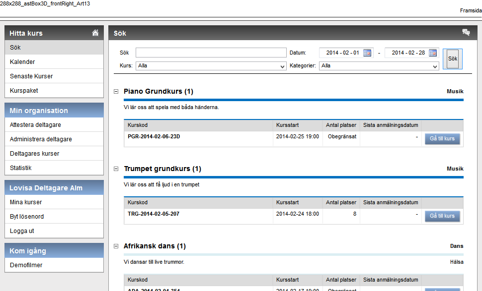 2 COURSEPLANS FÖRDELAR FÖR KURSDELTAGARE Kurskatalog på nätet via programmets publika webbplats. Allmän information finns lättillgänglig på startsidan.