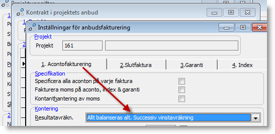 Projektavräkning och återföring av konteringar Ingen speciell projektavräkning görs med denna modell, alla balanseringar sker i ordinarie journaler i systemet.