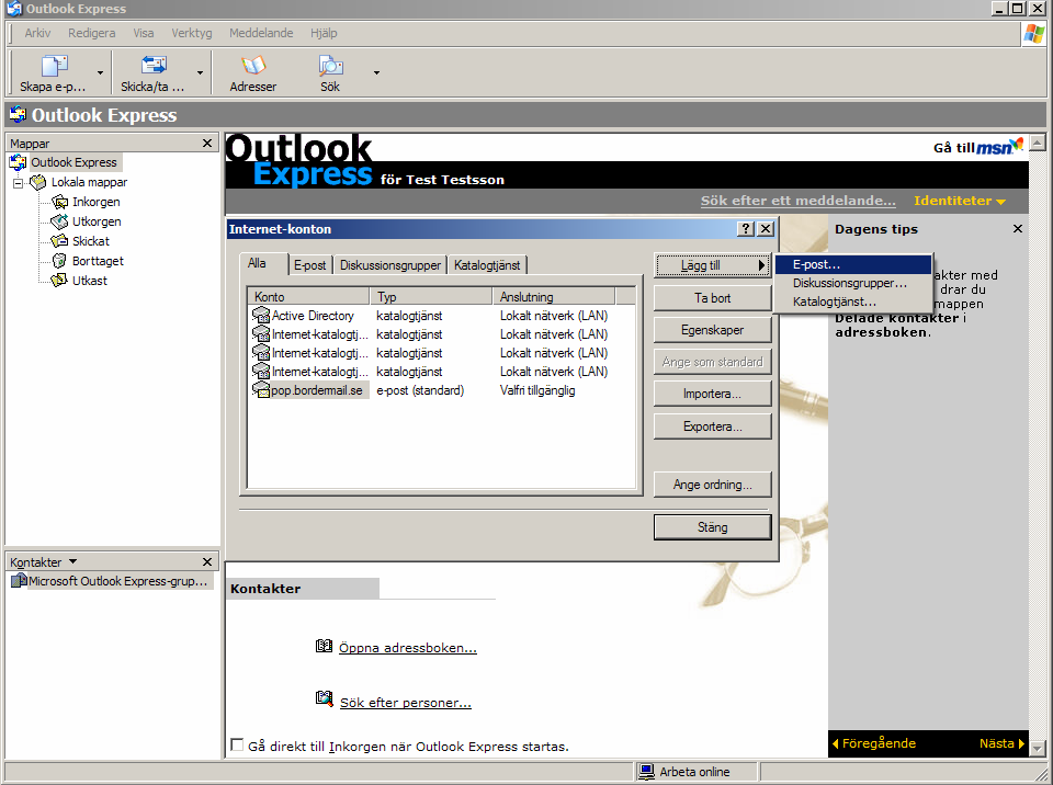 Bordermail E-postkonto med Outlook