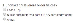 - GTIN/EAN. Ange GTIN/EAN för första ordern och bilden/bilderna du vill ladda upp. OPV Order har validering av EAN-koder och meddelar om EAN-kod ej är valid.