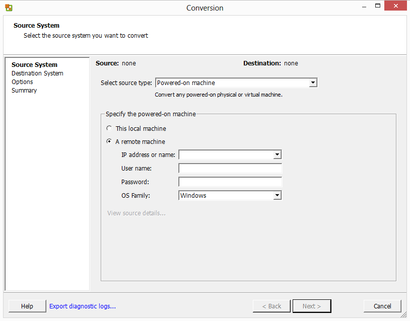 2.3.1 Migrering med VMware Converter VMware Converter är ett gratis, mycket smidigt verktyg för servermigrering och passande när man ska migrera en server till en vshpere-miljö/esxi.