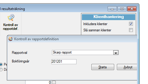 Rapportkontoplanen ger också vilka konton som skall tas med i avsnittet och i vilken ordning de ska presenteras. I fältet Summera avsnitt kan en text för en summering i rapportkontoplan anges.