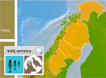 Köp fiskekort Du kan köpa fiskekort på två olika sätt antingen välja ett fiskekort från en lista eller välja att genom att peka på ett fiskeområde på kartan och sedan genomföra köpet av fiskekortet.