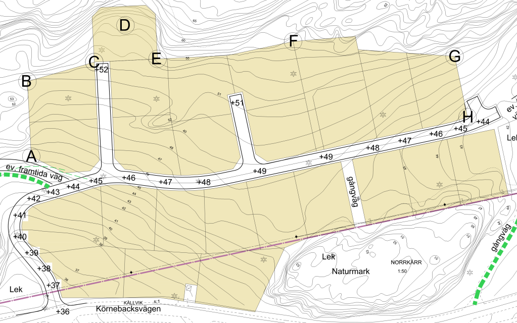 8 DETALJPLAN FÖR DEL AV KÄLLVIK 1:73 M FL, STRÖMSTAD Figur 2 Skiss till detaljplan del av Källvik 1:73 och Norrkärr 1:50, daterad 2012-10-08.