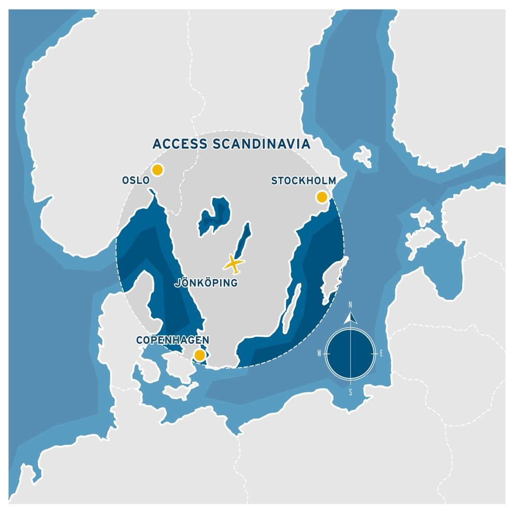 Upptagningsområde * Ägs av Jönköpings kommun. * Resenärer 2013 93.000.