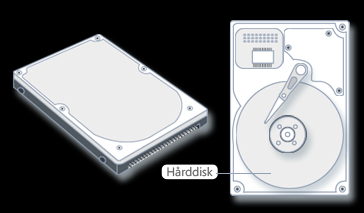 Systemenhet Lagring Datorn innehåller en eller flera diskar enheter där information lagras på en disk av metall eller plast. Informationen sparas på disken när datorn stängs av.