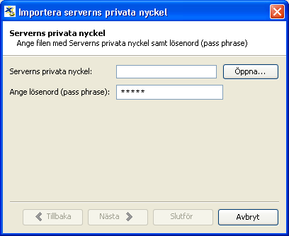 Privata nycklar På samma sätt som med licenshandlingarna levereras till varje kund en uppsättning privata servernycklar tillsammans med installationscd:n för ARX ACCESS.