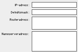 Välj Ethernet från menyn. Detta betyder att ni använder ert nätverkskort. Ethernet är en teknisk deffinition på ett nätverk som vårt på området.