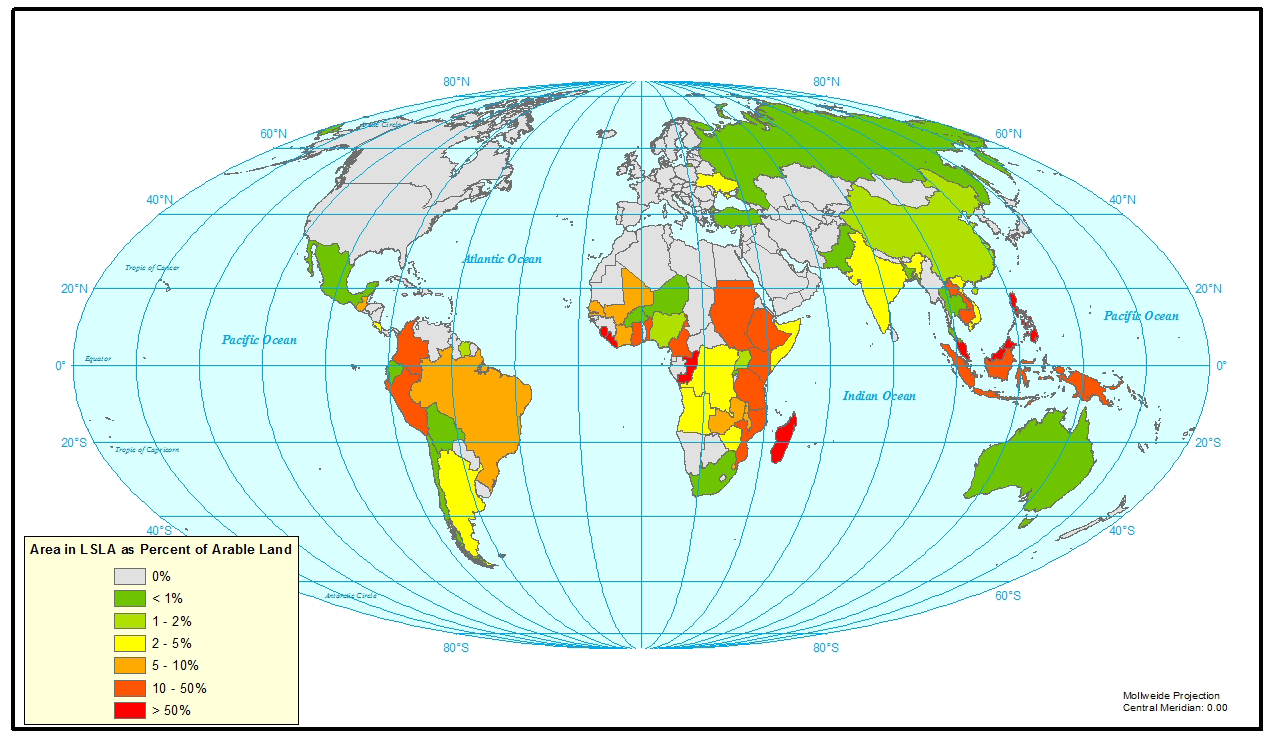 Figur 2. Total areal LSLA per land. Källa: (ILC 2012) Figur 3.