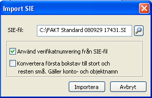 En fil har nu skapats för import till Visma Compact 2.5.