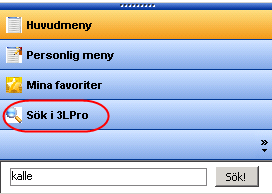 Nyheter version 2011.Q4 Allmänt Sök i 3LPro From version 2012.Q1 av 3L Pro finns möjlighet till fritext