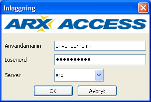 ARX Klientprogram Om ARX Klientprogram Detta kapitel beskriver hur Arx Klienten ser ut och vilka funktioner och knappar som finns. Det beskriver också hur du lägger till licenser.