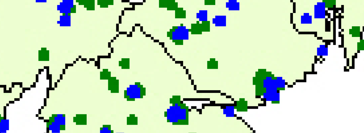 Eskilstuna kommun 2010-05-12 13 (36) Figur 2. Detaljutdrag för Mälardalen. Grönt visar var det fanns fibernät oktober 2009, varav blått har tillkommit under tiden oktober 2008-oktober 2009.