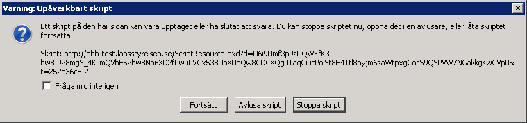 1.6.3 Firefx versin 35.0.1 Sm i Crme ch IE11 fungerar EBH-stödet över lag väl. Ksmetiskt ligger utseendet väl i linje med det vi är vana vid.