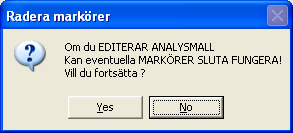 3 Editera analysmallar Om analysen har kopplade markörer så kommer dessa att sluta