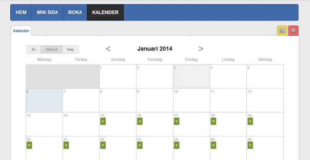 Denna kalender blir därmed det enkla sättet för medlemmar att följa upp när aktiviteter genomförs och hur bokningsläget är för dessa aktiviteter.