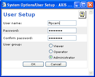 SS-ISO 9002/4.5 Kam Mera4342-1.doc Sida 5 av 16 3. Välj 1. Users under Basic Configurations och knappen Add.