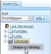 Sökningen kan göras i kombinationer av planegenskaper och projektegenskaper.