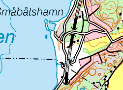 Onsalahalvön Kungsbackafjorden Blå linje är 6 metersdjupet