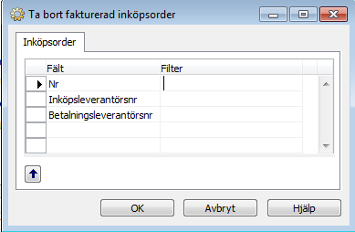 Observera att kolumnen Fakturerat antal nu är ifyllt. Upprensning Som tidigare nämnts så ligger inköpsordrarna fortfarande kvar under Inköp Orderbearbetning Order.