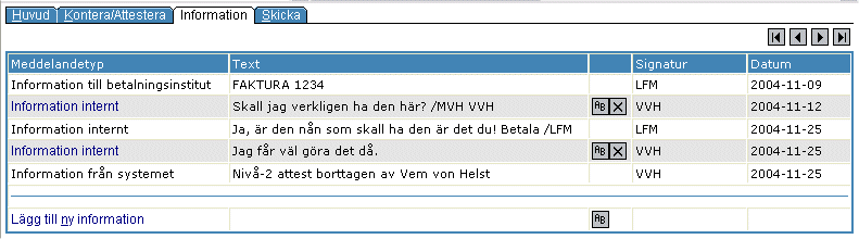 Skicka till Här visas eventuella favoritmottagare och/eller de användare du själv valt.